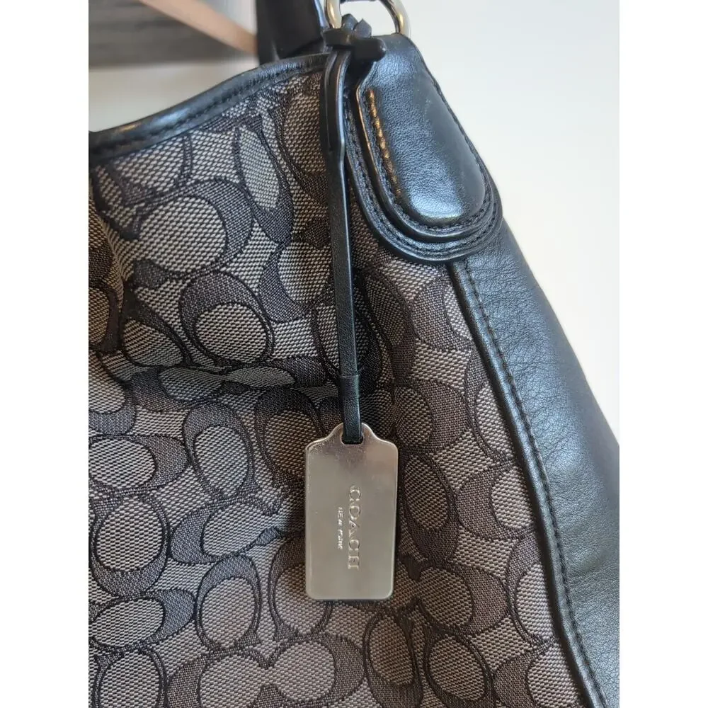 Coach Edie Shoulder Bag In Signature Black‎ Jacquard